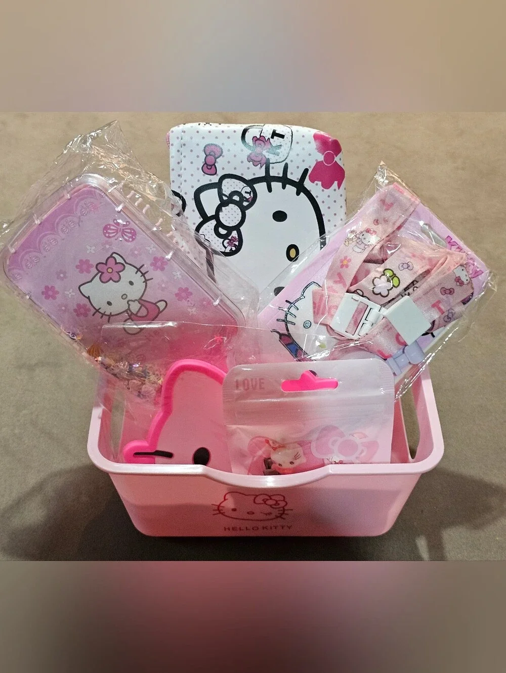 HK Pink Teens Or Kids Accessories Basket Set - Ideal For Gift